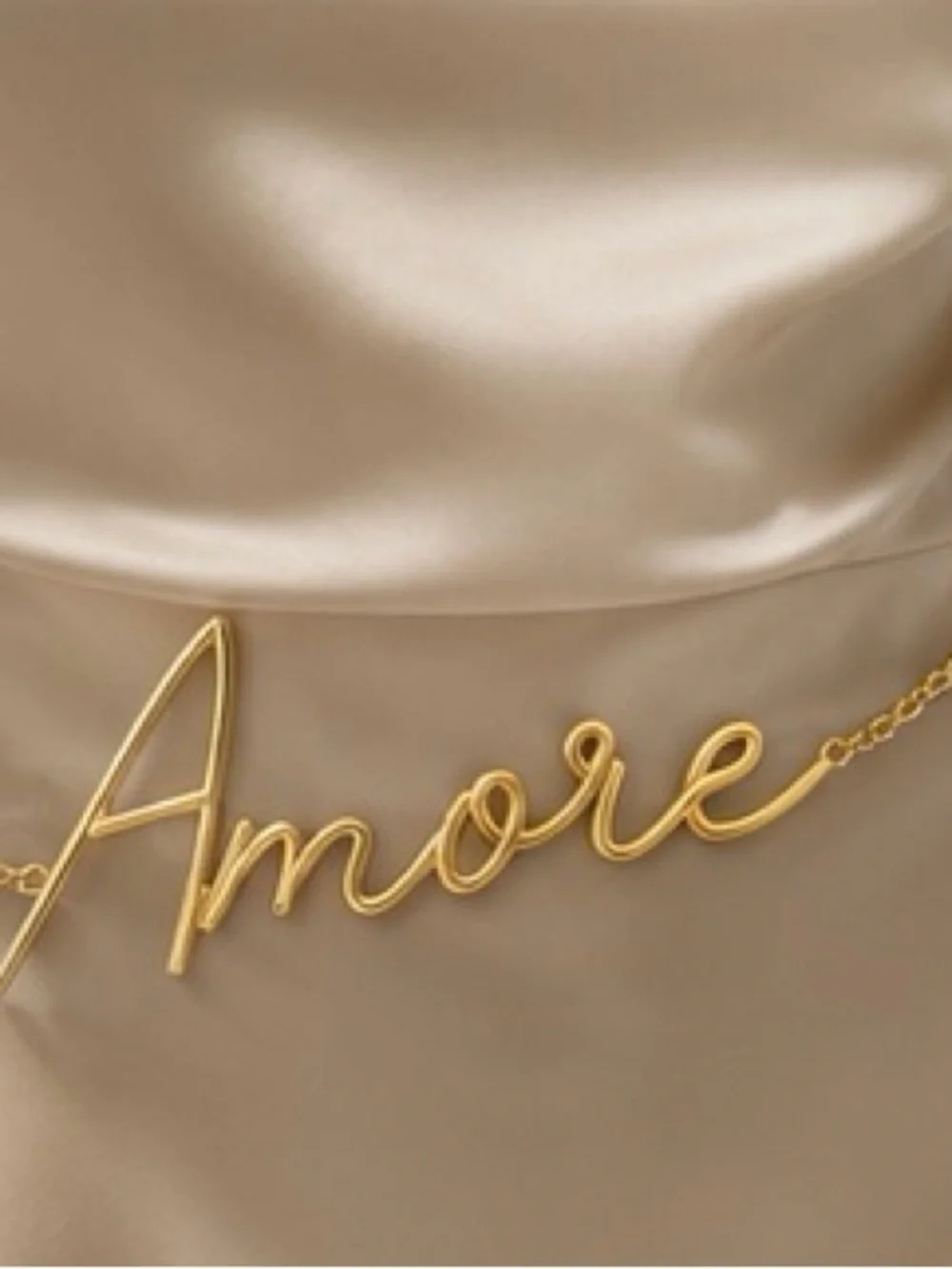 Luxury Gold Amore Script Chain Belt